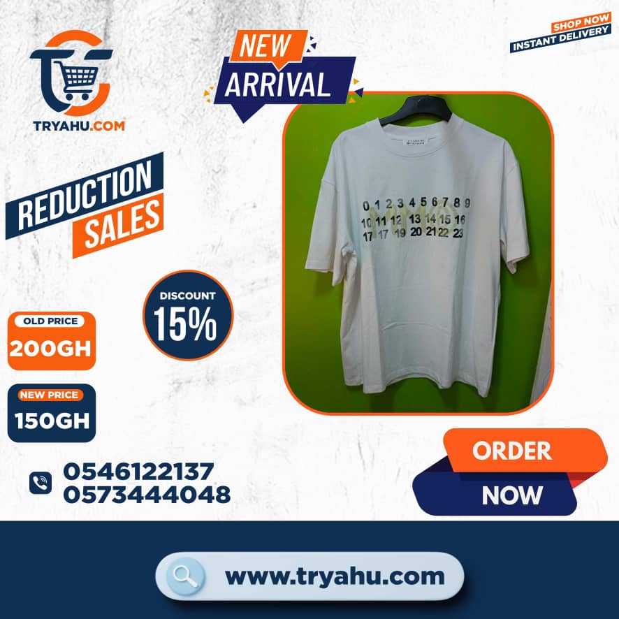 Heavy 100% Cotton T-Shirts for Men | Comfortable & Durable | Tryahu Ghana